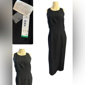 Positive Attitude women dress evening black sleeveless sequins zipper back 10